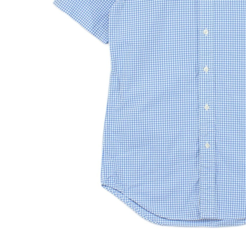 Mens Check Shirt Short Sleeve Button Up