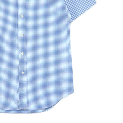 Mens Check Shirt Short Sleeve Button Up