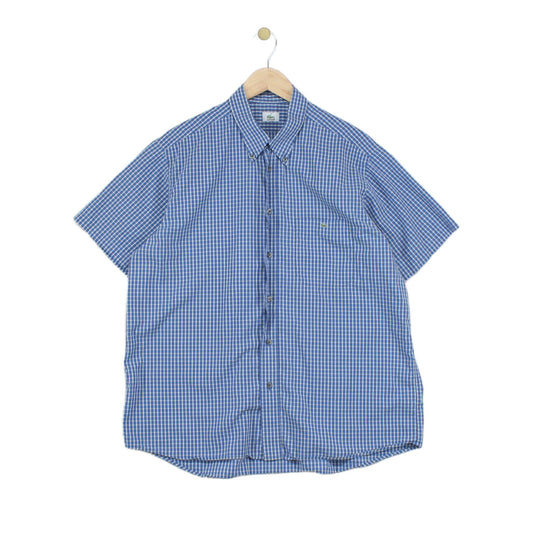 Mens Shirt  Check Short Sleeve Button Up