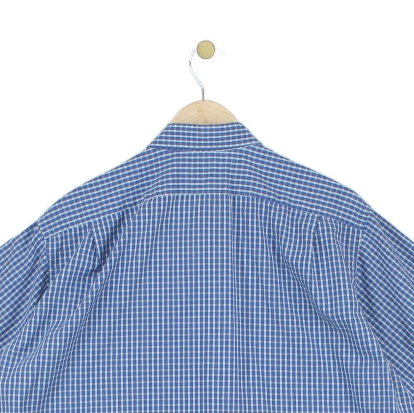 Mens Shirt  Check Short Sleeve Button Up