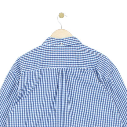 Mens Check Shirt Stretch Long Sleeve Button Up