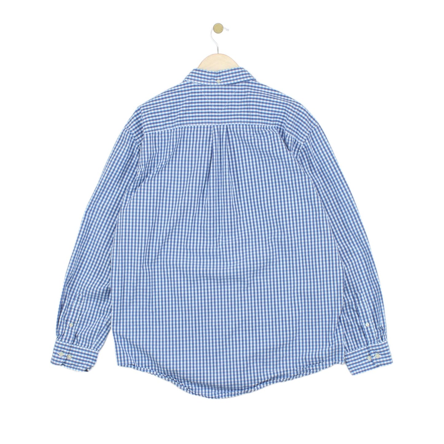 Mens Check Shirt Stretch Long Sleeve Button Up