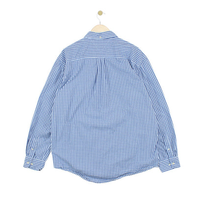 Mens Check Shirt Stretch Long Sleeve Button Up