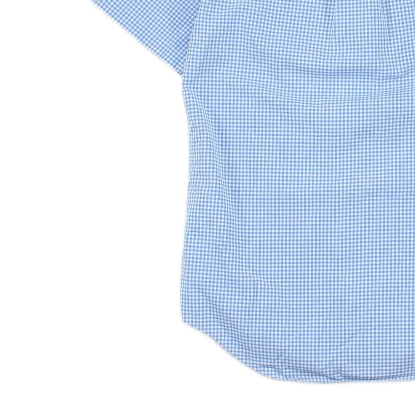 Mens Check Shirt Short Sleeve Button Up