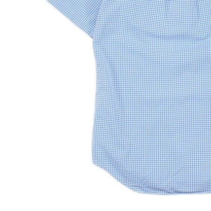 Mens Check Shirt Short Sleeve Button Up