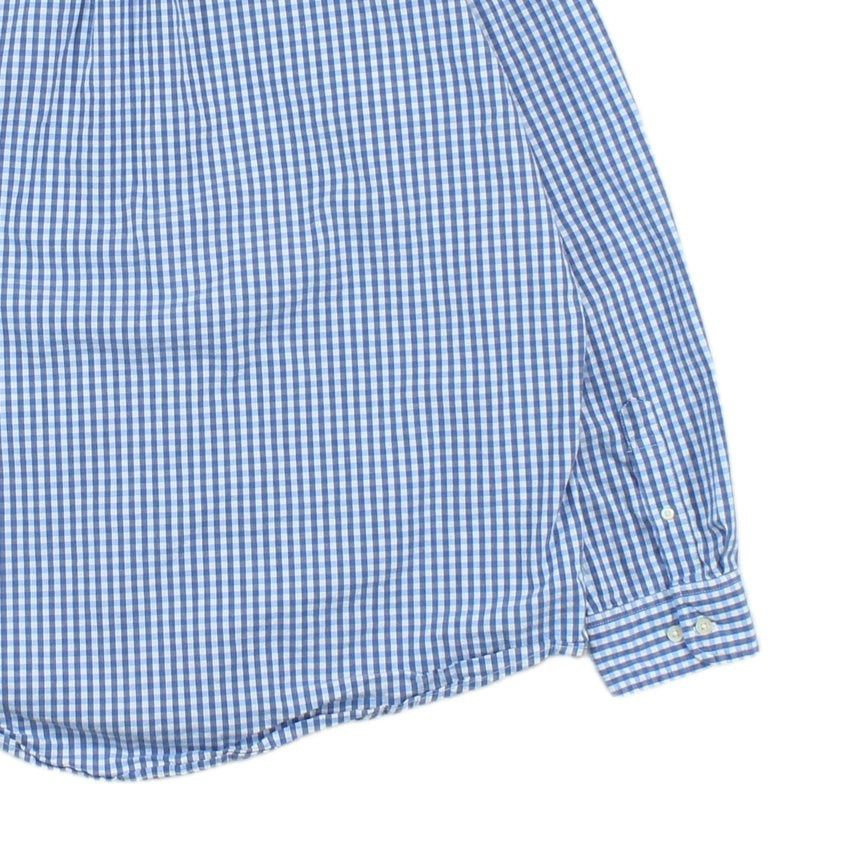 Mens Check Shirt Stretch Long Sleeve Button Up