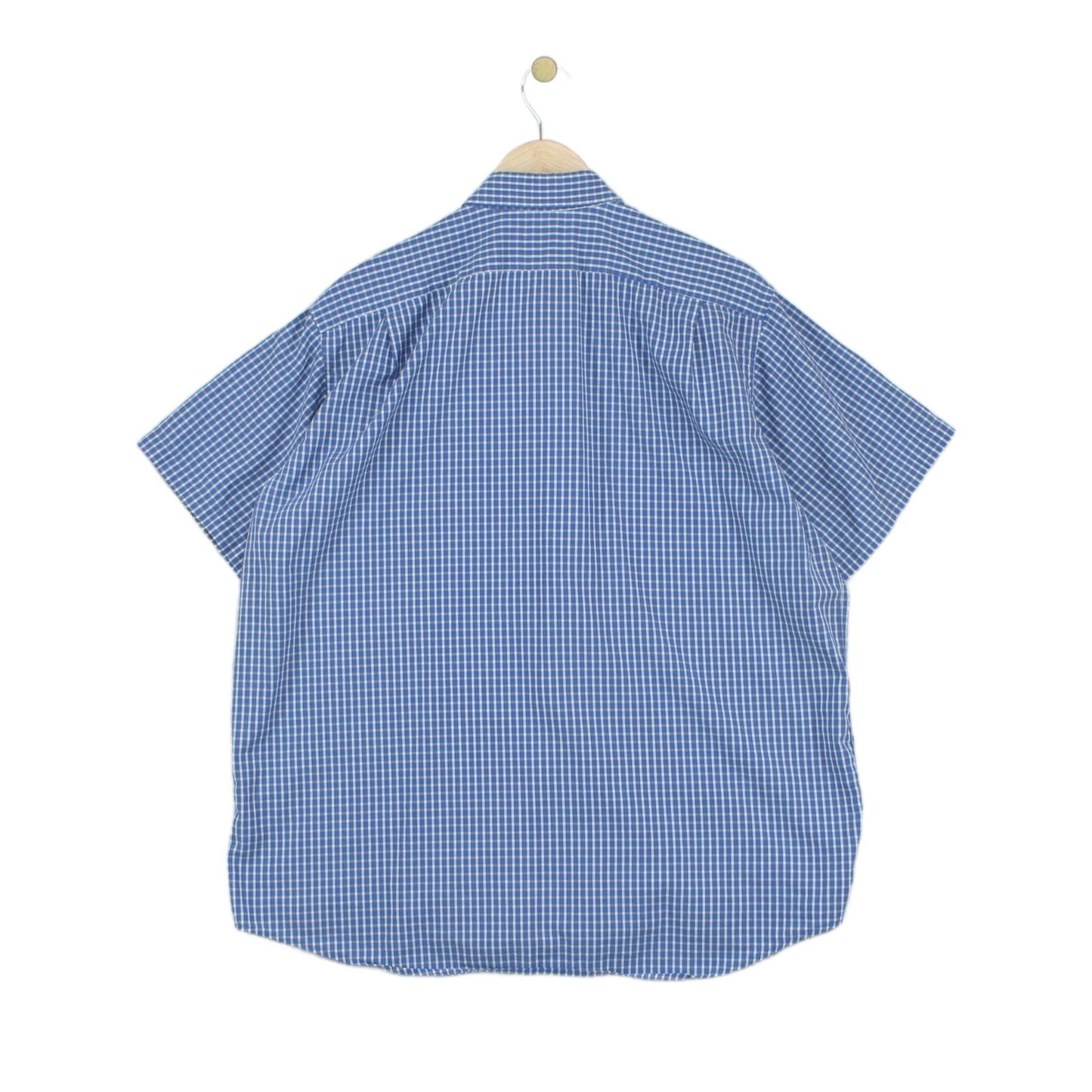 Mens Shirt  Check Short Sleeve Button Up