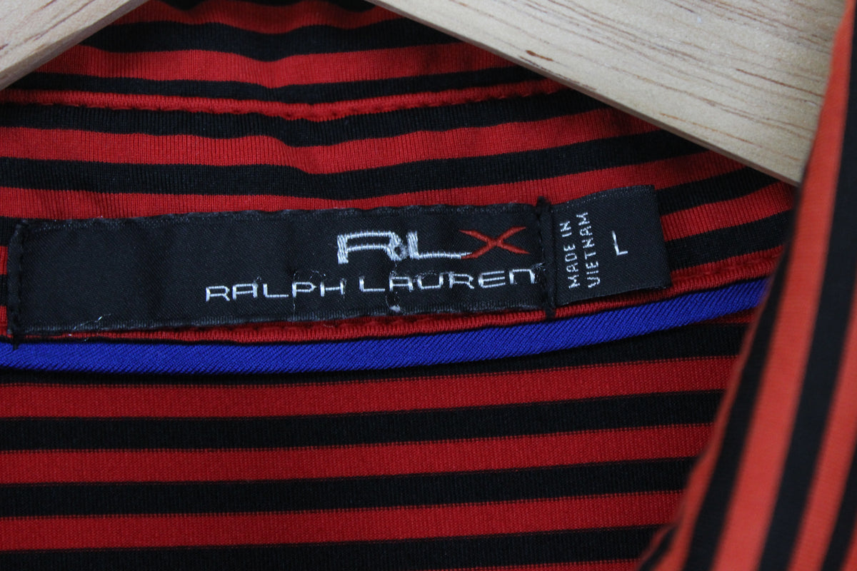 Mens Striped Polo Shirt Stretch Short Sleeve Golf