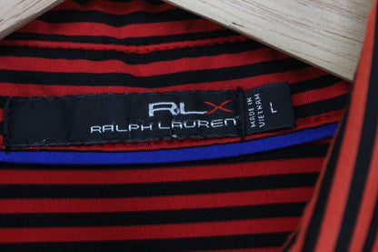 Mens Striped Polo Shirt Stretch Short Sleeve Golf