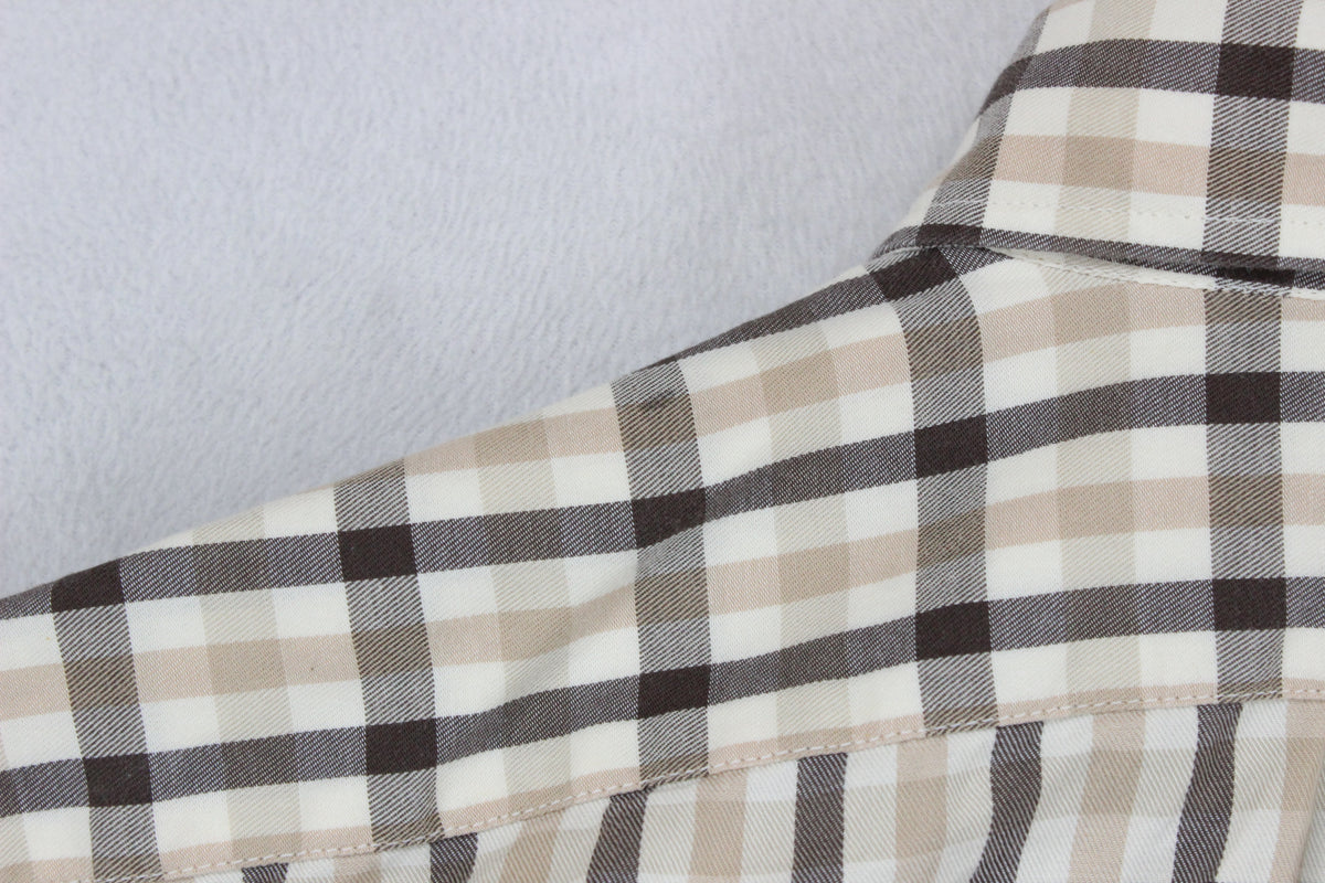 Mens Plaid Shirt  Button Down Short Sleeve