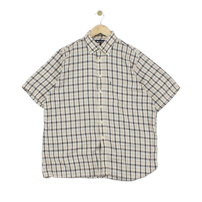 Mens Plaid Shirt  Button Down Short Sleeve