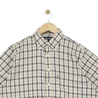 Mens Plaid Shirt  Button Down Short Sleeve