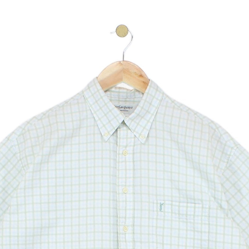 Mens Check Shirt Boxy Fit Short Sleeve