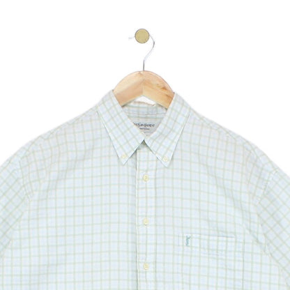 Mens Check Shirt Boxy Fit Short Sleeve