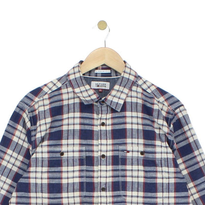 Mens Check Shirt Button Up Long Sleeve
