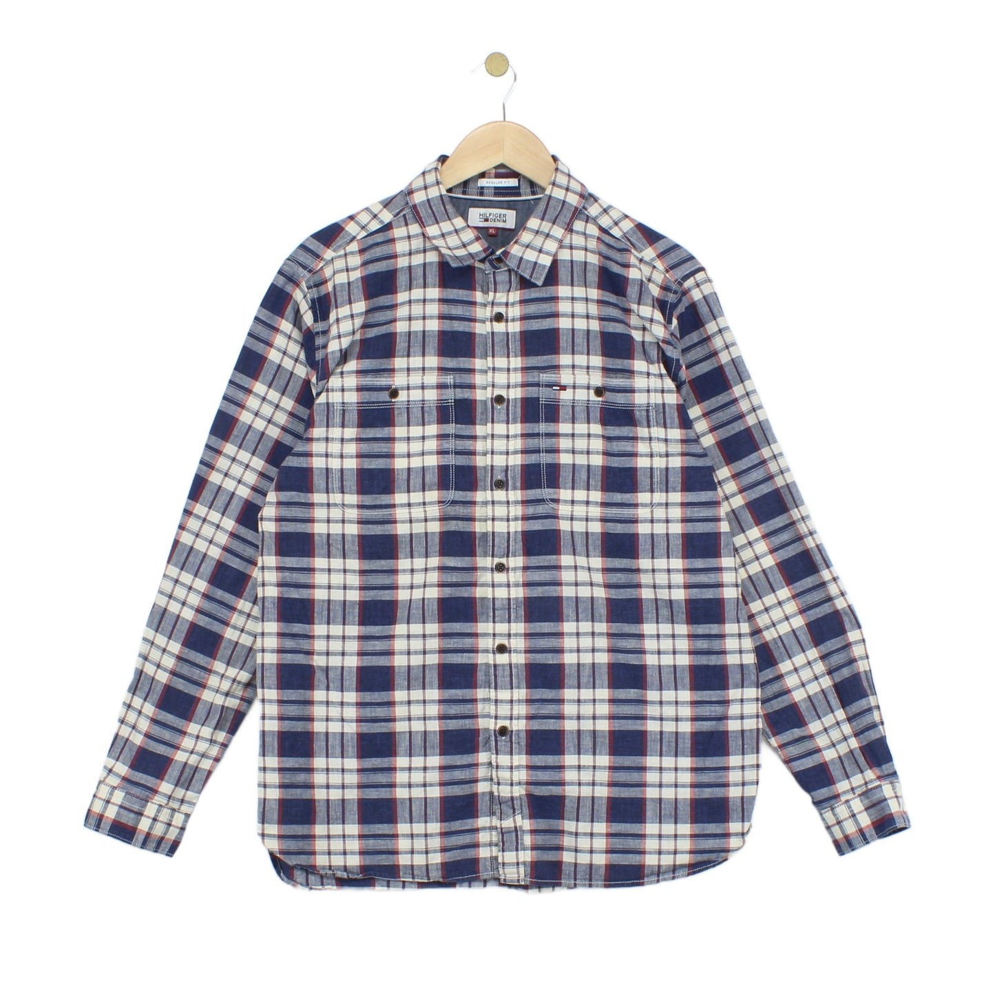 Mens Check Shirt Button Up Long Sleeve