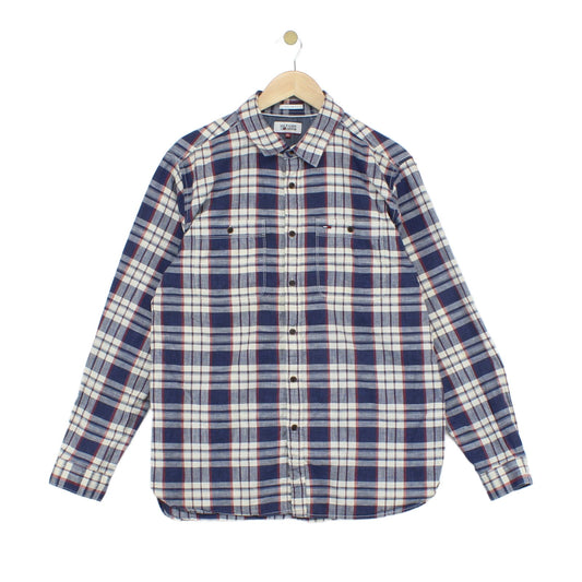 Mens Check Shirt Button Up Long Sleeve