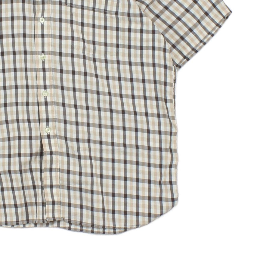 Mens Plaid Shirt  Button Down Short Sleeve