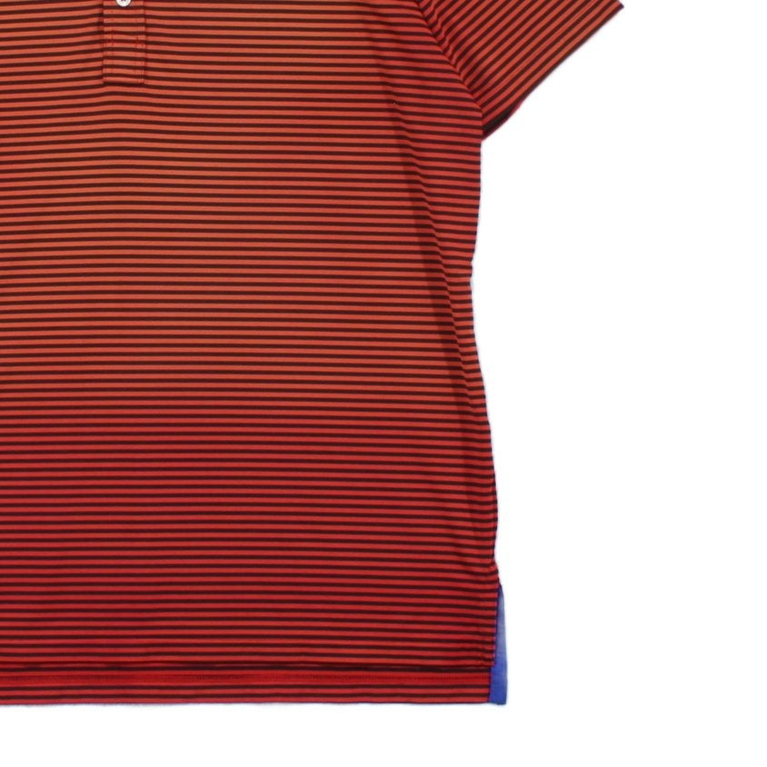 Mens Striped Polo Shirt Stretch Short Sleeve Golf