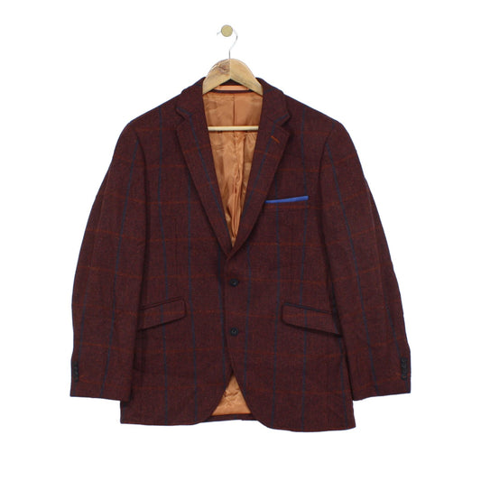 Mens Tweed Blazer Formal Check Wool