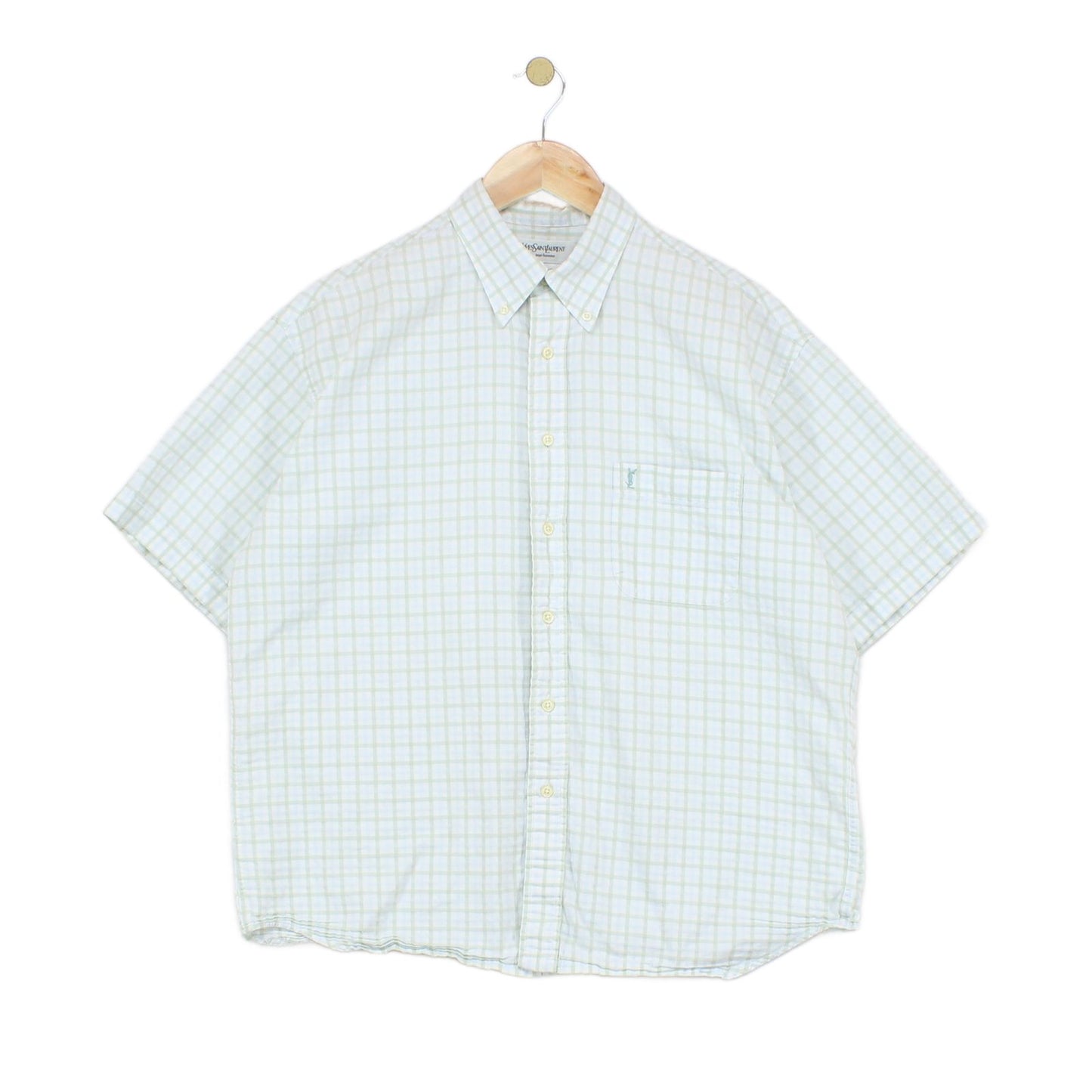 Mens Check Shirt Boxy Fit Short Sleeve