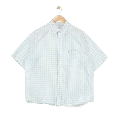 Mens Check Shirt Boxy Fit Short Sleeve