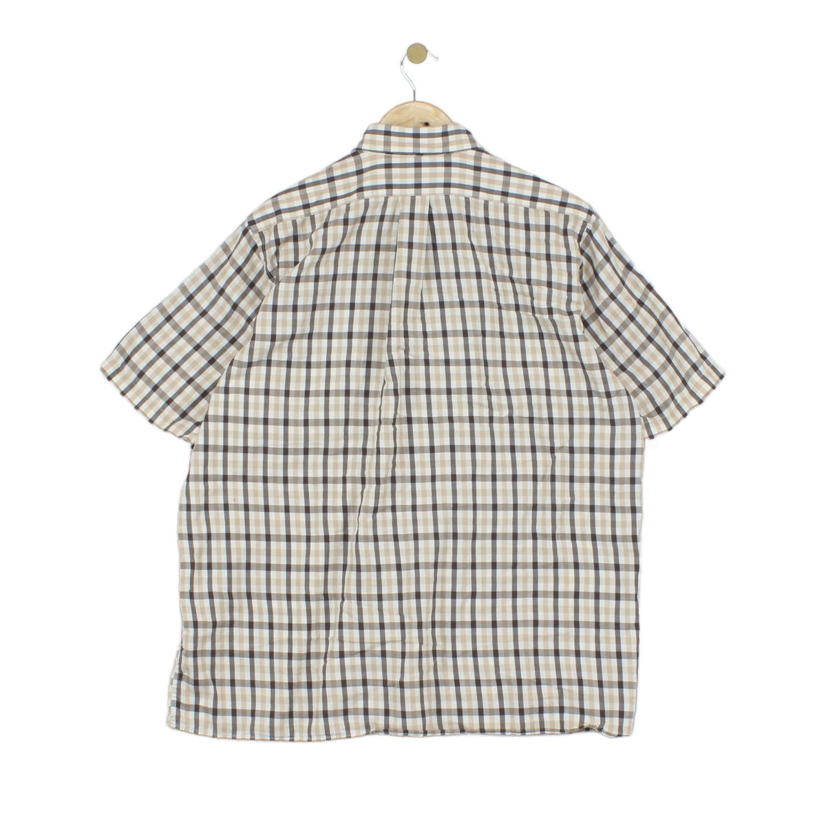 Mens Plaid Shirt  Button Down Short Sleeve