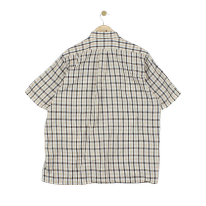 Mens Plaid Shirt  Button Down Short Sleeve