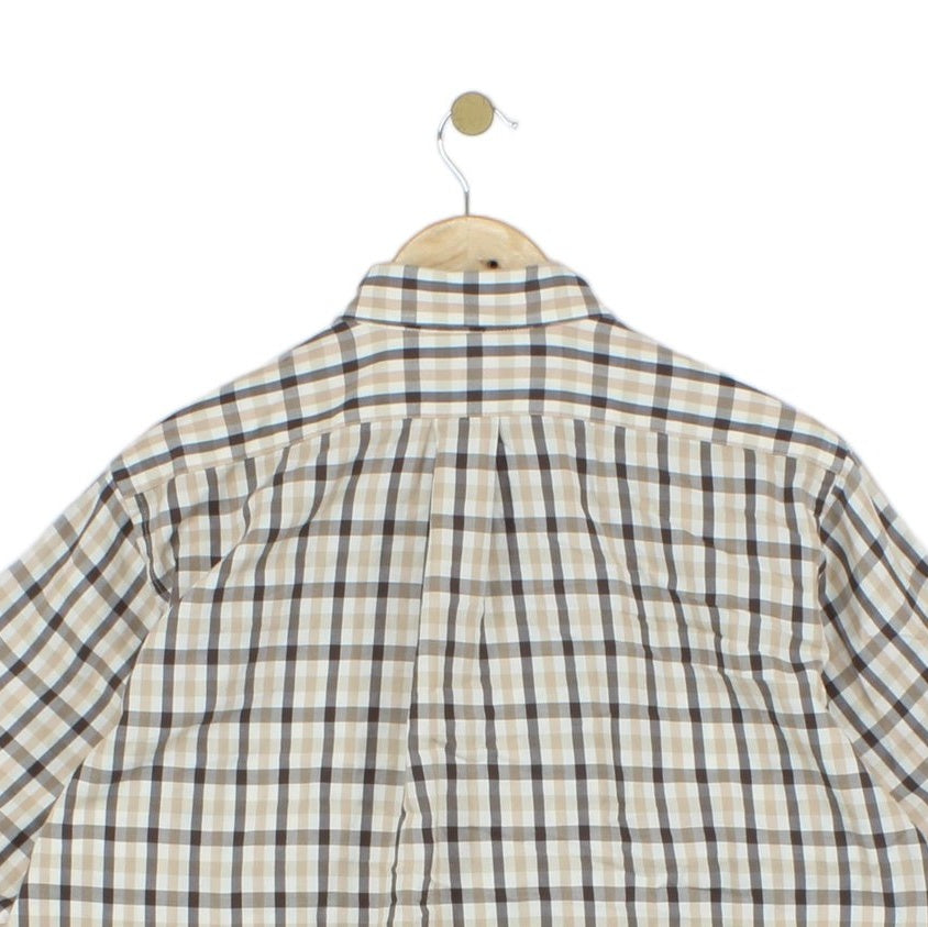 Mens Plaid Shirt  Button Down Short Sleeve