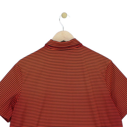 Mens Striped Polo Shirt Stretch Short Sleeve Golf