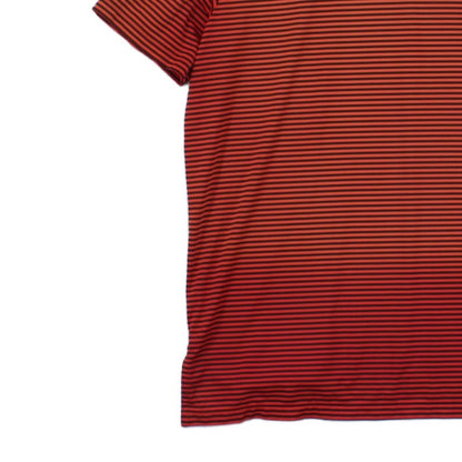 Mens Striped Polo Shirt Stretch Short Sleeve Golf