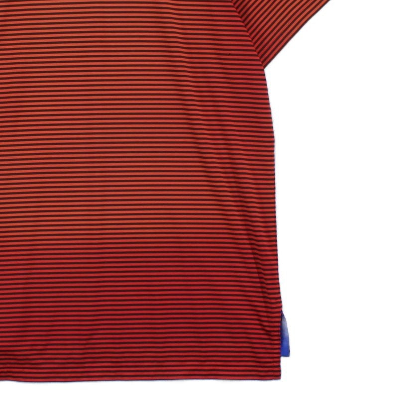 Mens Striped Polo Shirt Stretch Short Sleeve Golf