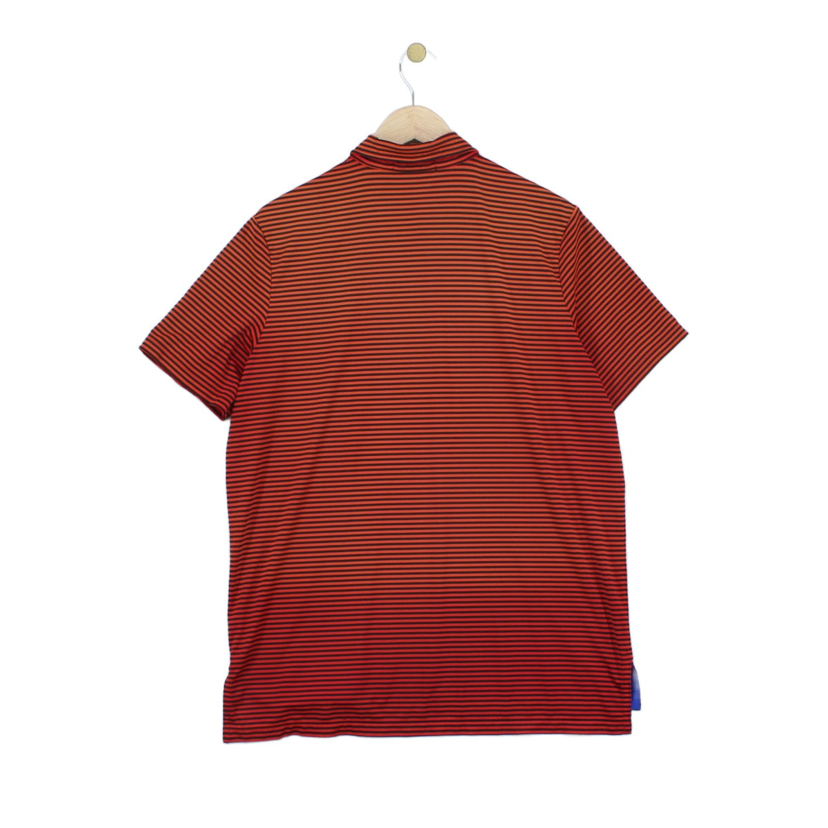 Mens Striped Polo Shirt Stretch Short Sleeve Golf