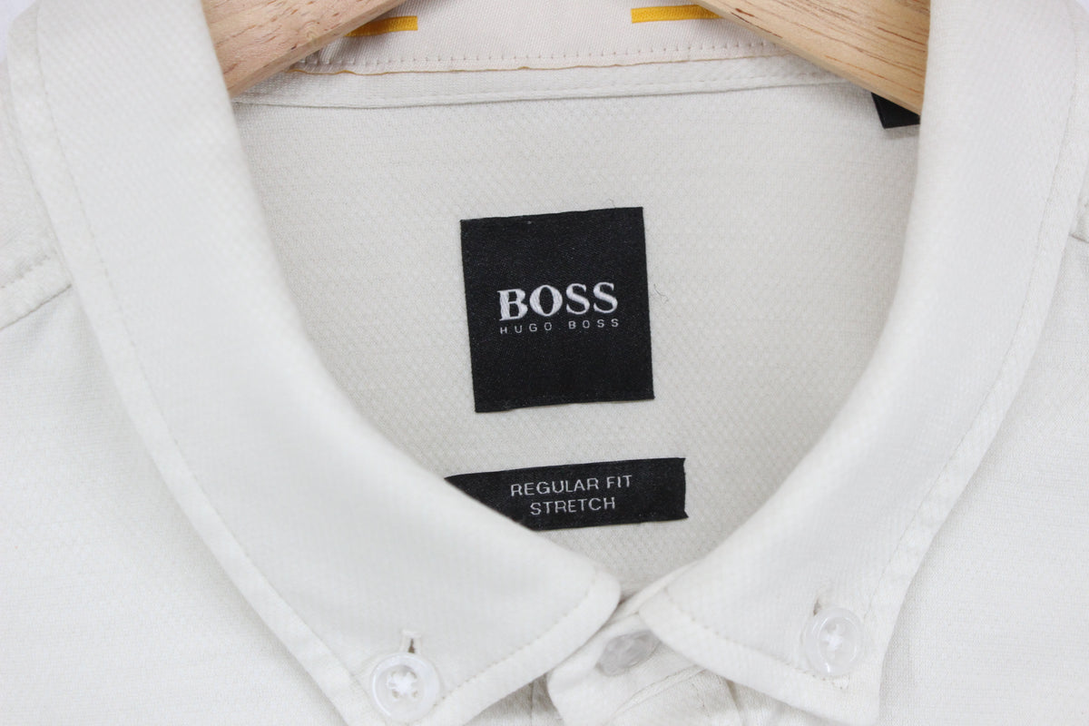 Mens Shirt Stretch Long Sleeve Button Up