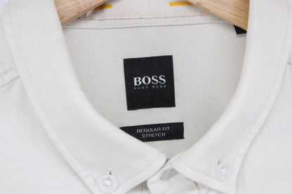 Mens Shirt Stretch Long Sleeve Button Up