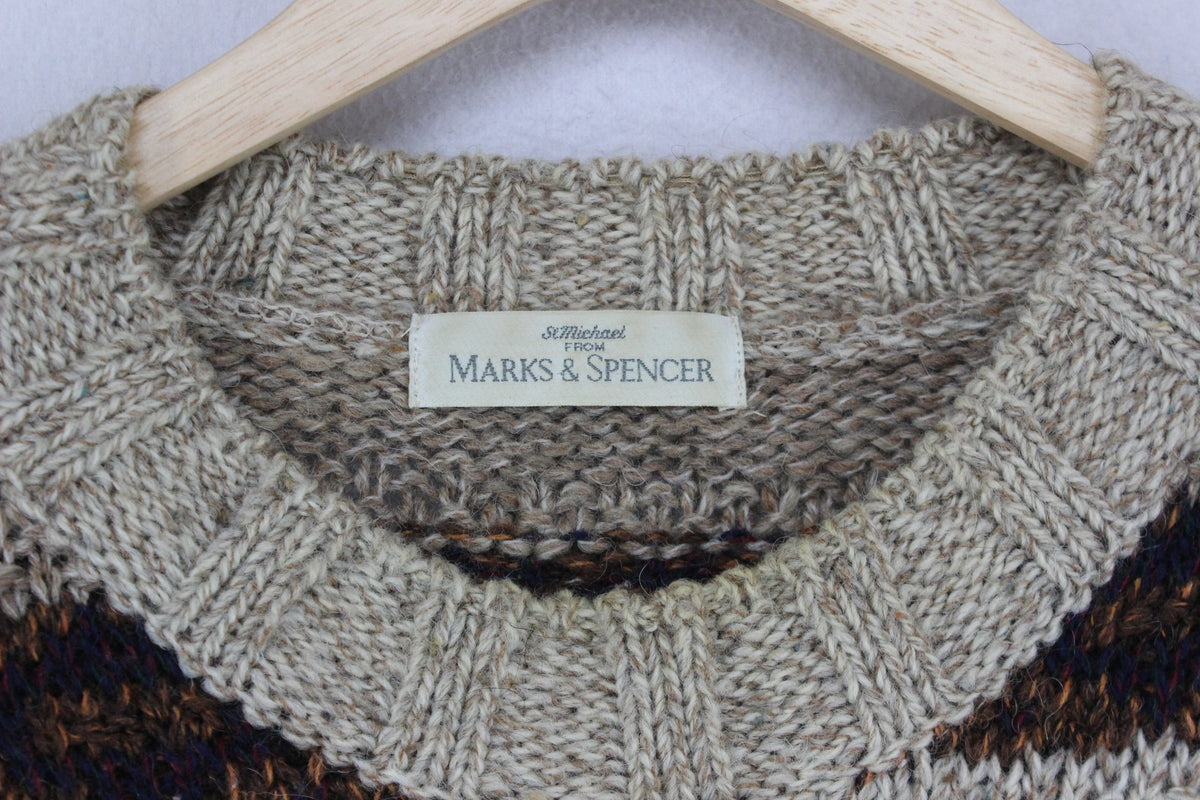 Mens Fair Isle Jumper Made In Italy Knitted