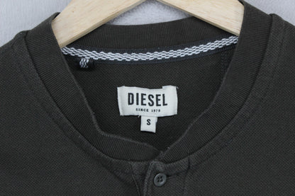 Mens T-Shirt Long Sleeve Buttons