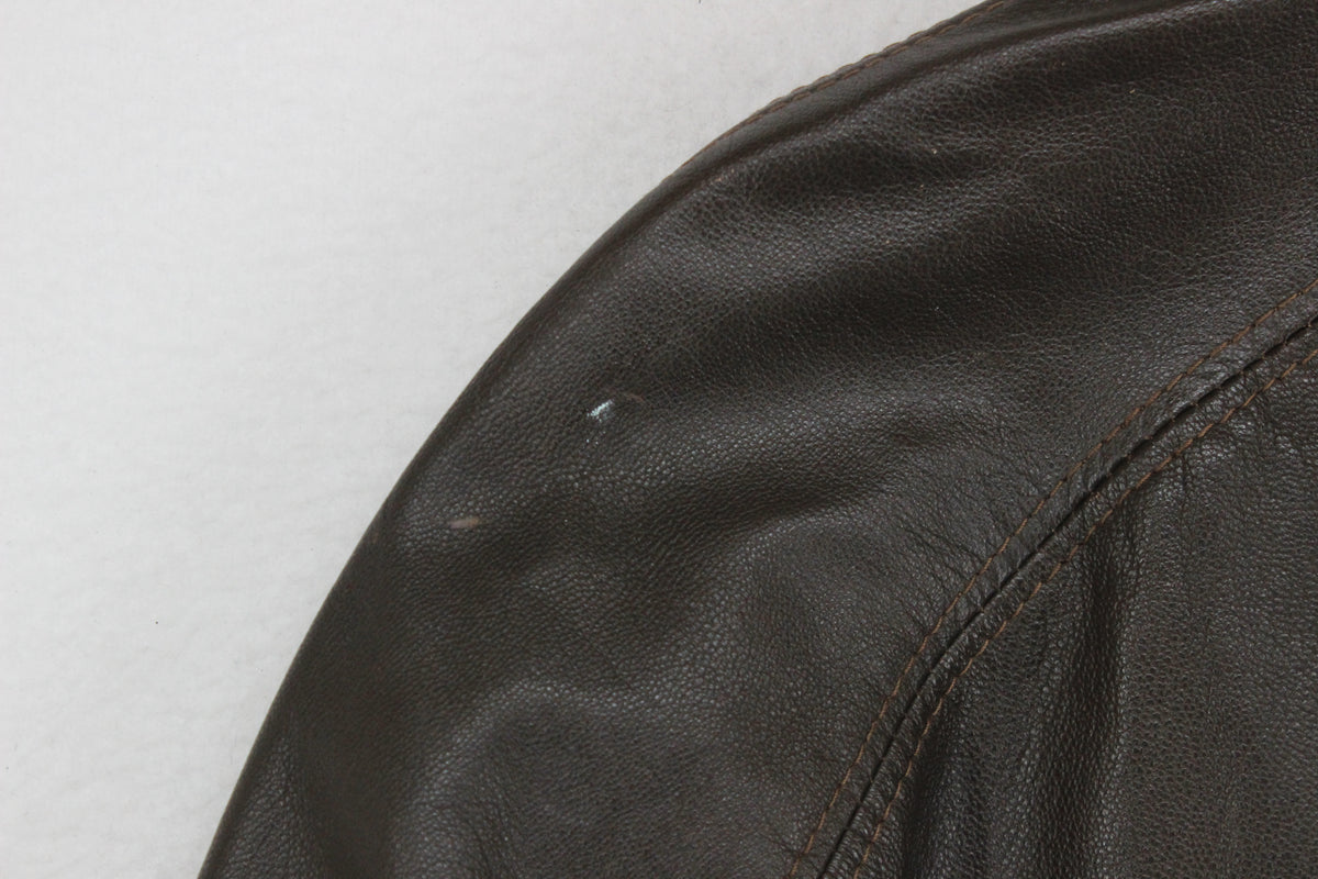Mens Leather Jacket Full Zip Made In Sweden