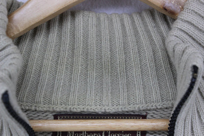 Mens Cardigan Ribbed Knit Full Zip