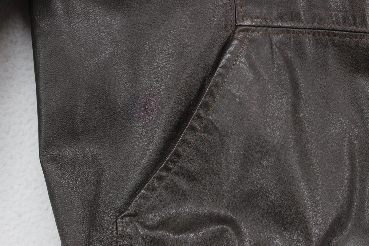 Mens Leather Jacket Full Zip Made In Sweden