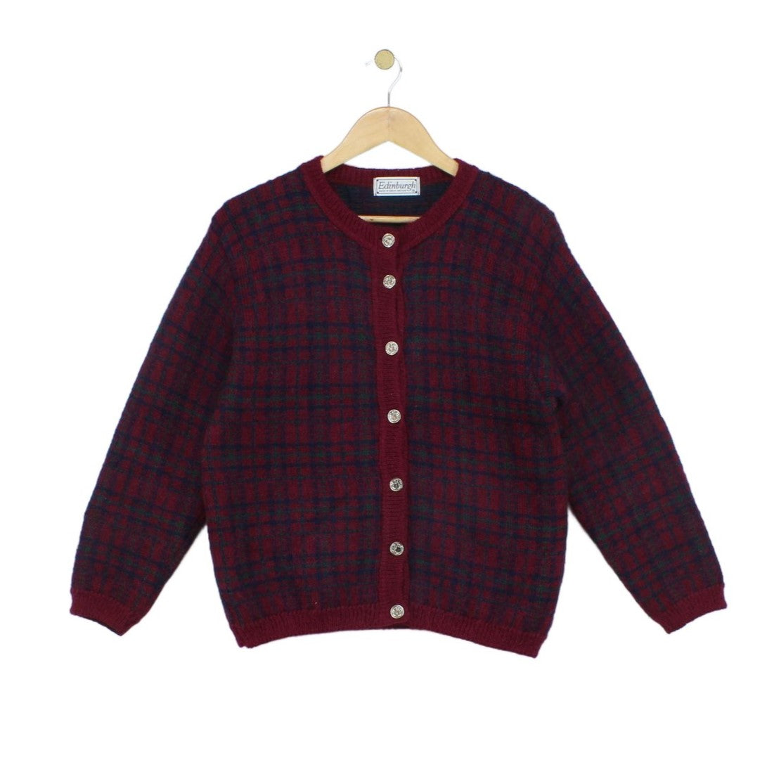 Womens Mohair Cardigan Uk Made Knit Plaid