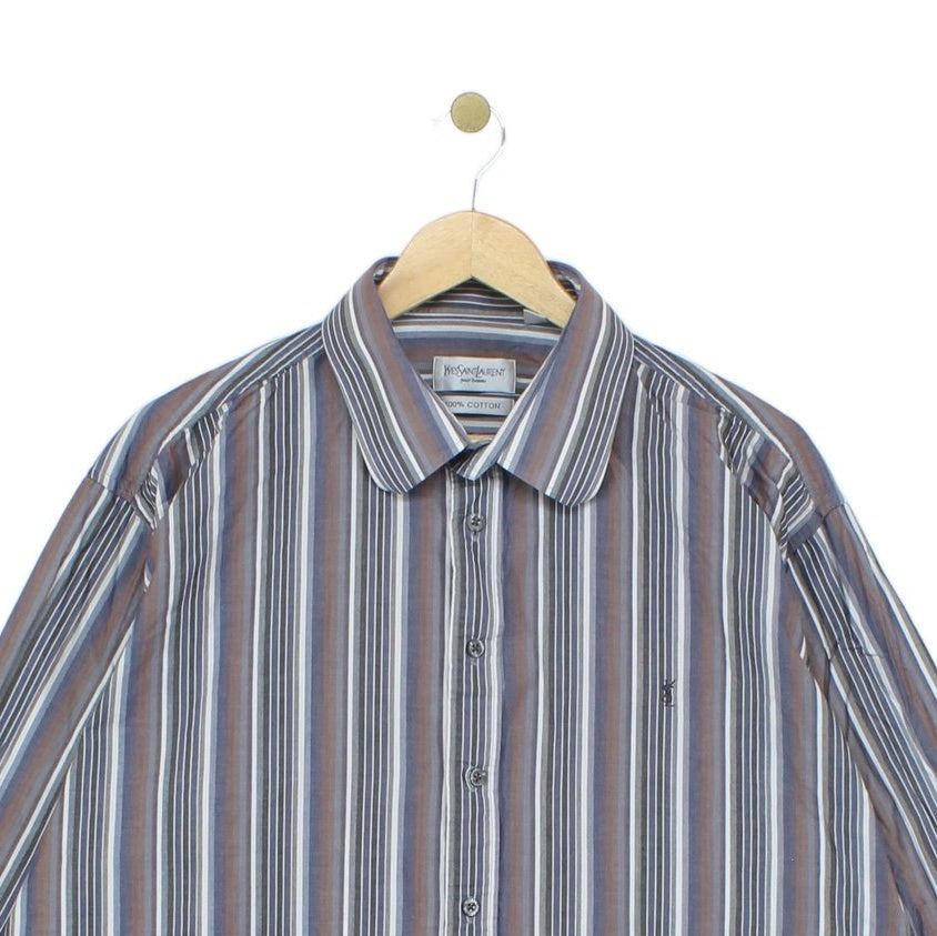 Mens Striped Shirt Button Up