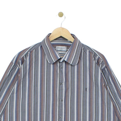 Mens Striped Shirt Button Up