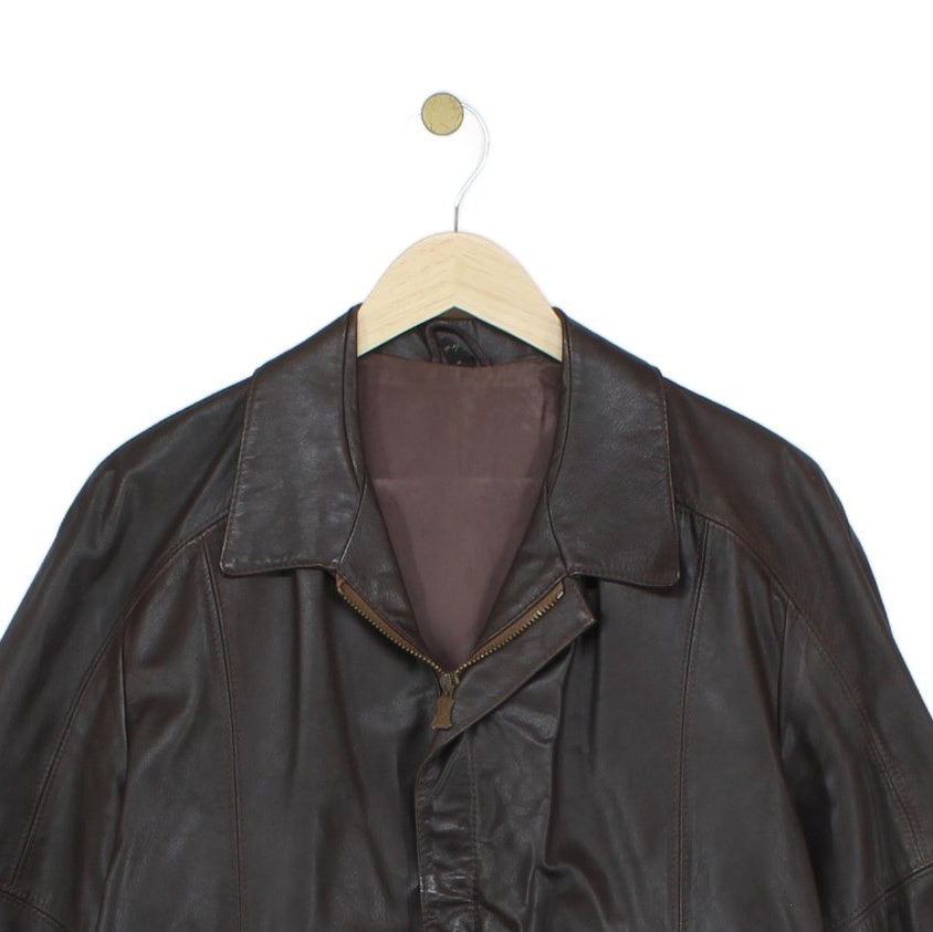 Mens Leather Jacket Full Zip Made In Sweden