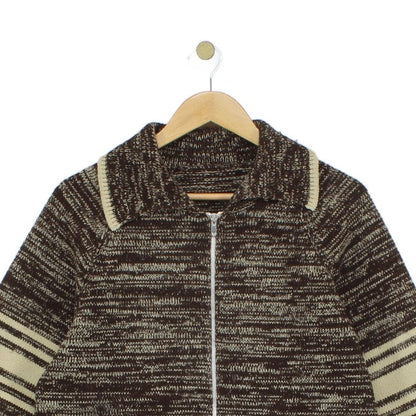 Mens Vintage 1970S Cardigan Knitted Striped Full Zip