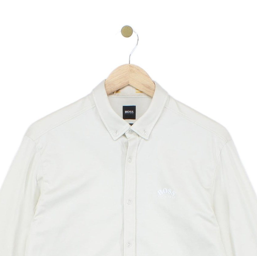 Mens Shirt Stretch Long Sleeve Button Up