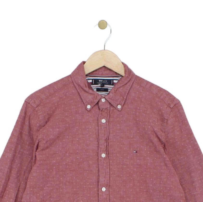 Mens Shirt Stretch Slim Fit Button Up Long Sleeve