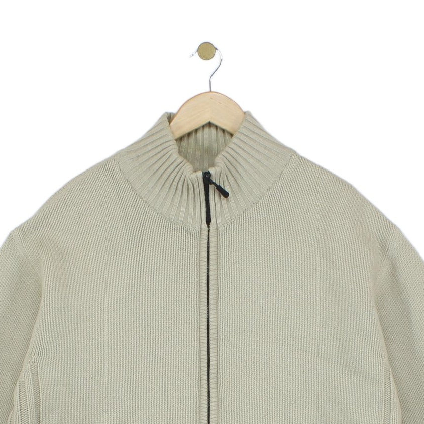 Mens Cardigan Ribbed Knit Full Zip