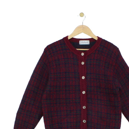 Womens Mohair Cardigan Uk Made Knit Plaid
