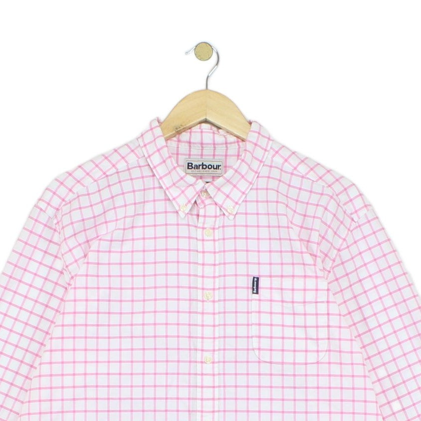 Mens Check Shirt Tailored Fit Long Sleeve